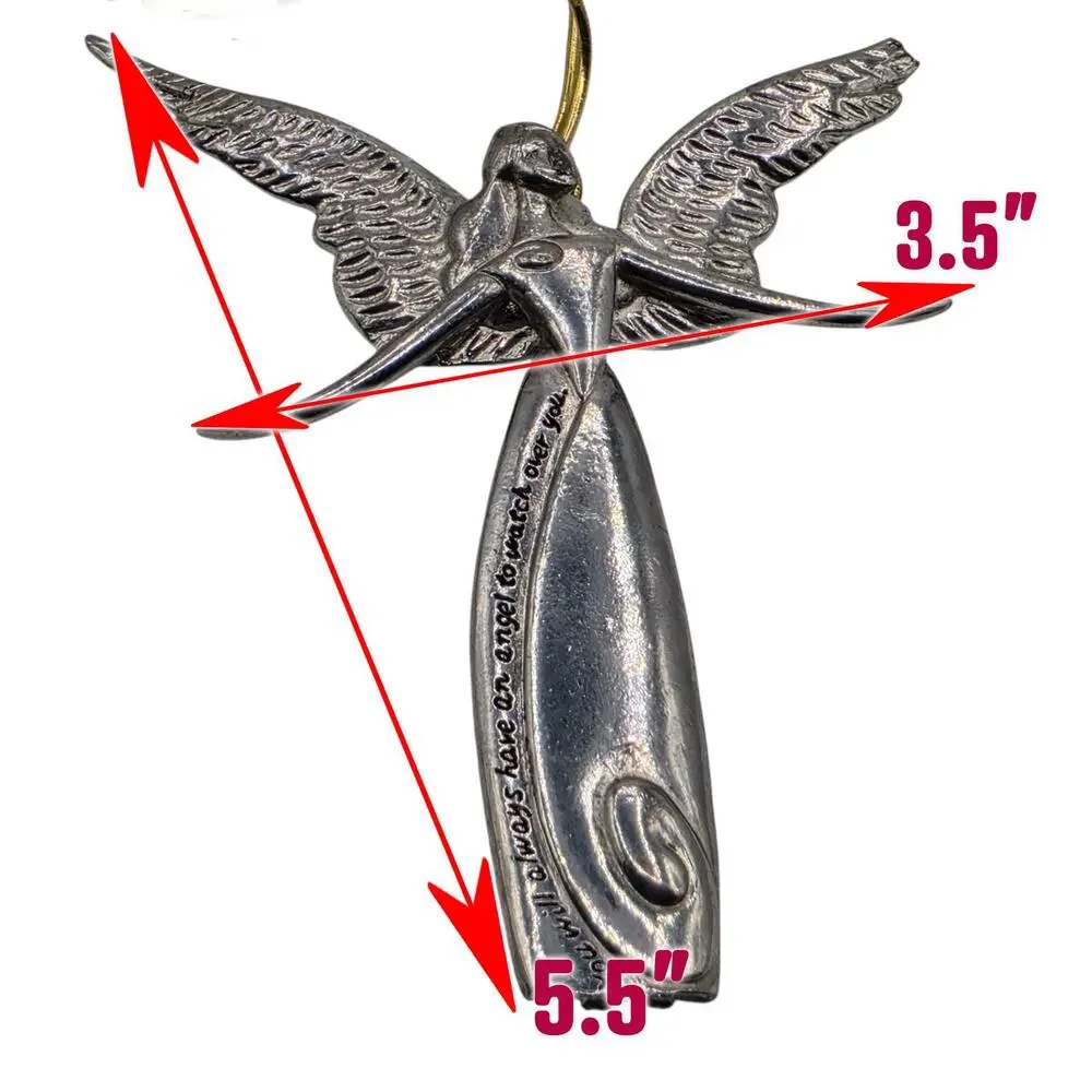 Midwest of Cannon Falls Pewter Serenity Angel Christmas Ornament 1990s Vintage